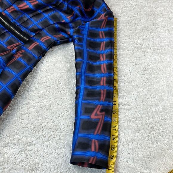 Unbranded long sleeved fit and flare electric check dress, size 2 - Picture 7 of 10